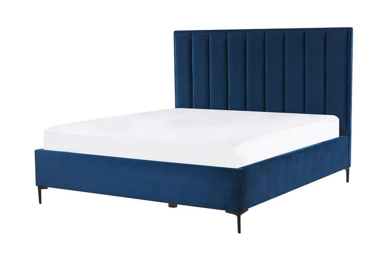 Runkosänky Barbonne 180x200 cm säilytystila - Sametti / sininen - Huonekalut - Sänky - Runkopatjasängyt