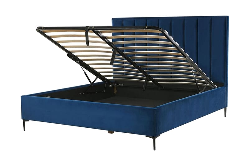 Runkosänky Barbonne 180x200 cm säilytystila - Sametti / sininen - Huonekalut - Sänky - Runkopatjasängyt