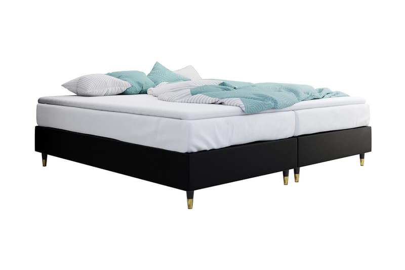 Runkosänky Forenza 140x200 cm, Keinonahka/Tummanharmaa/Puu/Metalli