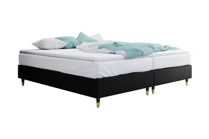 Runkosänky Forenza 140x200 cm - Keinonahka/Tummanharmaa/Puu/Metalli - Huonekalut - Sänky - Runkopatjasängyt