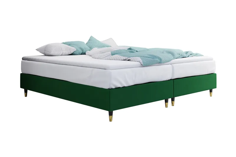 Runkosänky Forenza 140x200 cm - Sametti/Tummanvihr/Puu/Metalli - Huonekalut - Sänky - Runkopatjasängyt