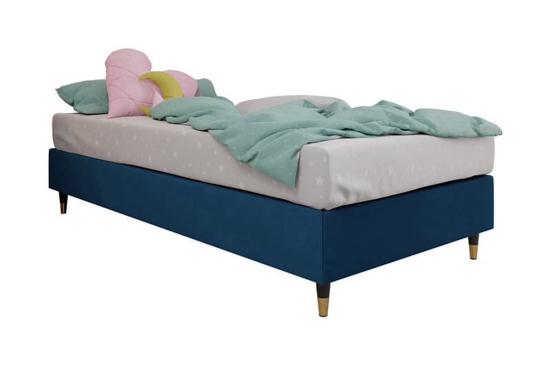 Runkosänky Forenza 80x200 cm - Sametti/Sininen/Puu/Metalli - Huonekalut - Sänky - Runkopatjasängyt