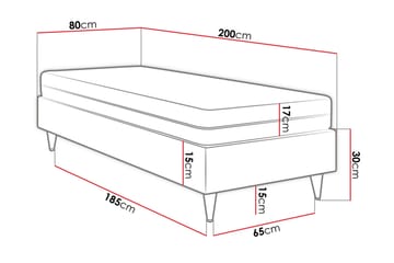 Runkosänky Forenza 80x200 cm - Sametti/Sininen/Puu/Metalli - Huonekalut - Sänky - Runkopatjasängyt