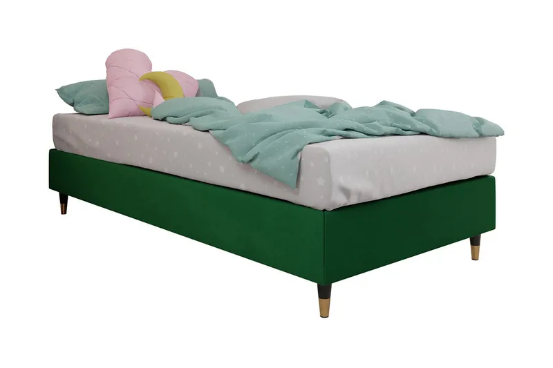 Runkosänky Forenza 80x200 cm - Sametti/Tummanvihr/Puu/Metalli - Huonekalut - Sänky - Runkopatjasängyt