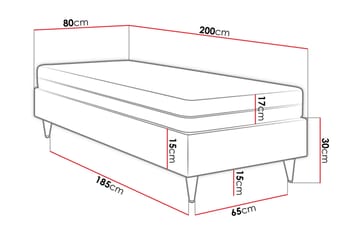 Runkosänky Forenza 80x200 cm - Sametti/V.vihreä/Puu/Metalli - Huonekalut - Sänky - Runkopatjasängyt