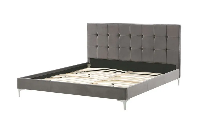 Runkosänky Murette 160x200 cm - Sametti/Harmaa - Huonekalut - Sänky - Runkopatjasängyt