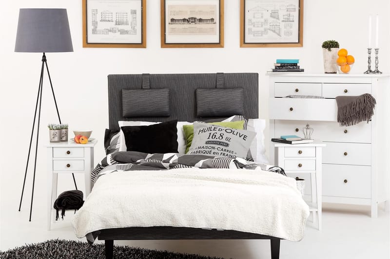 Runkosänky Peak 120x200 cm - Harmaa/Tammi - Huonekalut - Sänky - Yhden hengen sängyt