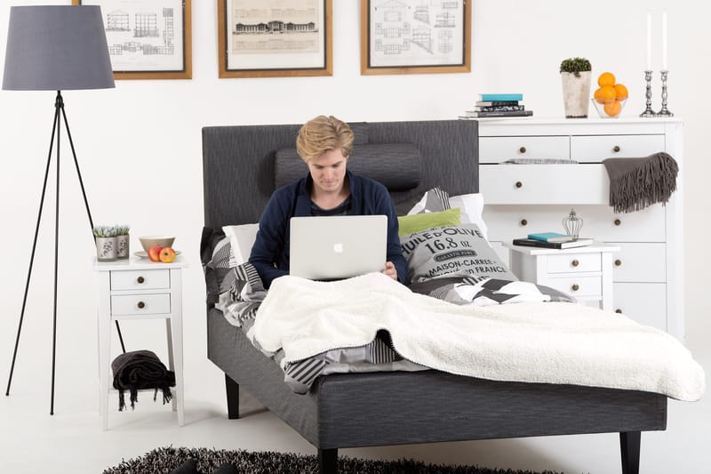 Runkosänky Peak 120x200 - Ancona Harmaa - Huonekalut - Sänky - Yhden hengen sängyt