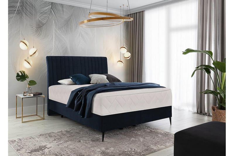 Sänkypaketti Runkosänky Kazusa 160x200 cm - Tummansininen - Huonekalut - Sänky - Runkopatjasängyt