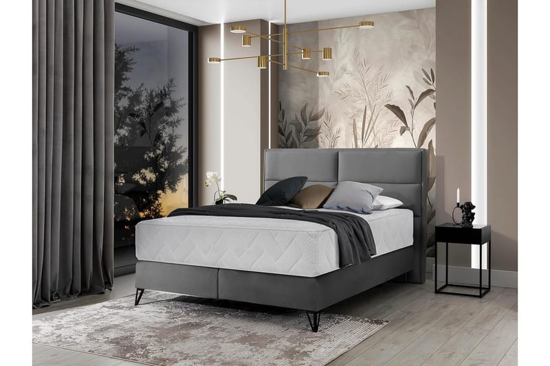 Sänkypaketti Runkosänky Kazuya 160x200 cm - Harmaa - Huonekalut - Sänky - Runkopatjasängyt