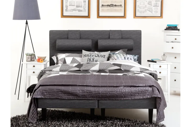 Sänkypaketti Prime 160x200 cm Harmaa - Huonekalut - Sänky - Runkopatjasängyt