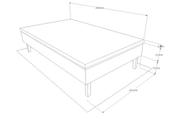 Runkosänky Ystad Perus 120x200 Polyeetteri - Huonekalut - Sänky - Runkopatjasängyt