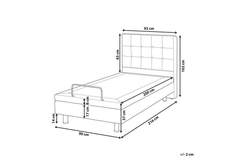 Säädettävä sänky Duke - Beige, 90x200 cm - Huonekalut - Sänky - Sänkykehikot & sängynrungot