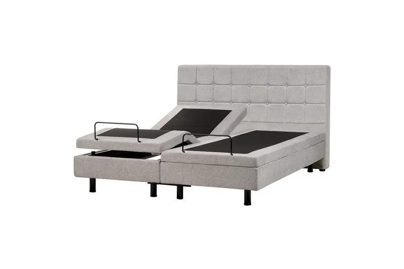 Säädettävä sänky Duke, Harmaa, Musta, Harmaa, musta, 160x200 cm
