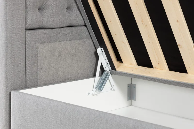 Säilytyssänky Alessia LED-valaistuksella 160x200 cm - Harmaa - Huonekalut - Sänky - Sänkypaketti