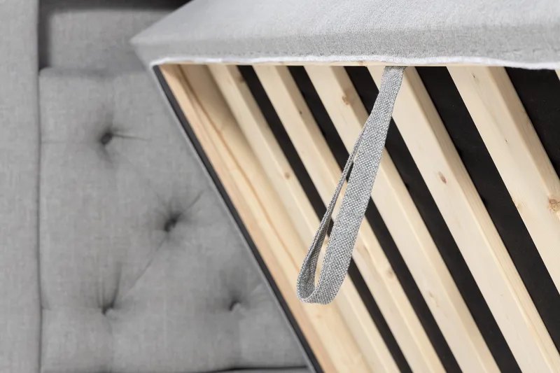 Säilytyssänky Alessia LED-valaistuksella 160x200 cm - Harmaa - Huonekalut - Sänky - Sänkypaketti