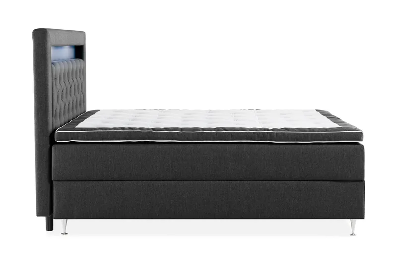 Säilytyssänky Alessia LED-valaistuksella 160x200 cm - Musta - Huonekalut - Sänky - Sänkypaketti