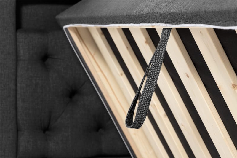 Säilytyssänky Alessia LED-valaistuksella 160x200 cm - Musta - Huonekalut - Sänky - Sänkypaketti