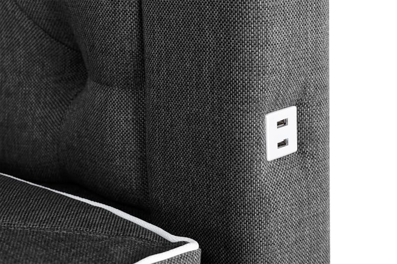 Säilytyssänky Alessia LED-valaistuksella 160x200 cm - Musta - Huonekalut - Sänky - Sänkypaketti