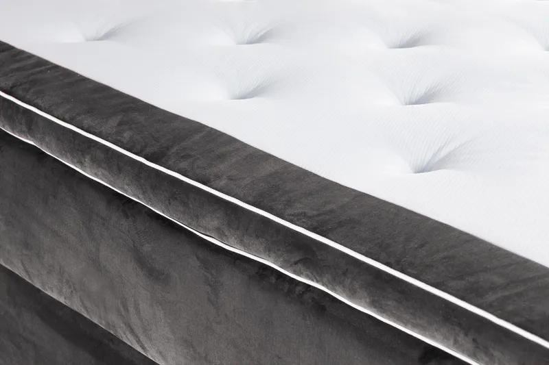 Säilytyssänky Alessia LED-valaistuksella 160x200 cm Sametti - Tummanharmaa - Huonekalut - Sänky - Sänkypaketti