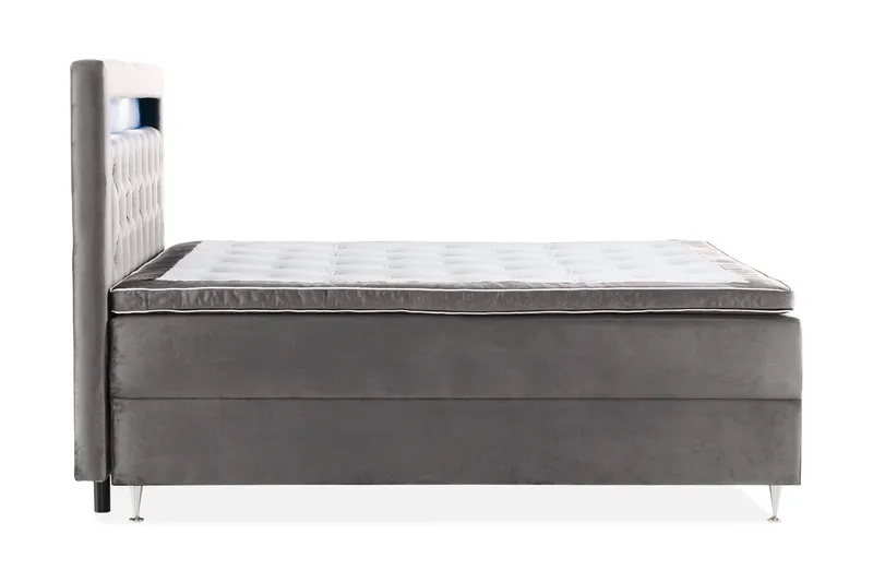 Säilytyssänky Alessia LED-valaistuksella 160x200 cm Sametti - Tummanharmaa - Huonekalut - Sänky - Sänkypaketti