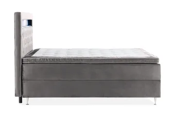 Säilytyssänky Alessia LED-valaistuksella 160x200 cm Sametti - Tummanharmaa - Huonekalut - Sänky - Sänkypaketti