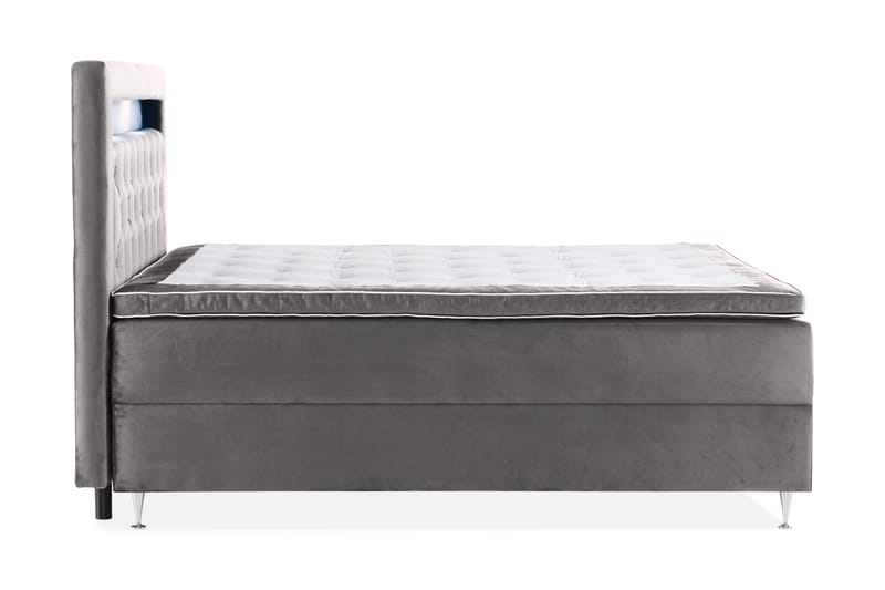 Säilytyssänky Alessia LED-valaistuksella 160x200 cm Sametti - Tummanharmaa - Huonekalut - Sänky - Sänkypaketti