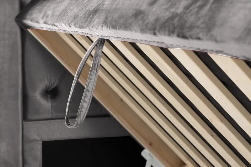 Säilytyssänky Alessia LED-valaistuksella 160x200 cm Sametti - Tummanharmaa - Huonekalut - Sänky - Sänkypaketti