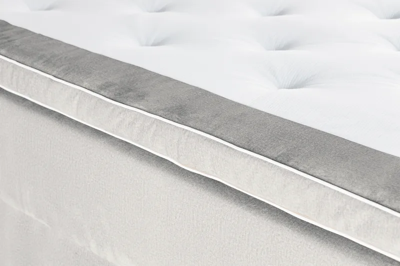 Säilytyssänky Alessia LED-valaistuksella 160x200 cm Sametti - Vaaleanharmaa - Huonekalut - Sänky - Sänkypaketti