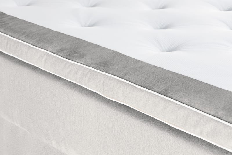 Säilytyssänky Alessia LED-valaistuksella 160x200 cm Sametti - Vaaleanharmaa - Huonekalut - Sänky - Sänkypaketti