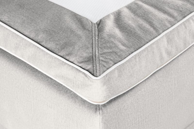 Säilytyssänky Alessia LED-valaistuksella 160x200 cm Sametti - Vaaleanharmaa - Huonekalut - Sänky - Sänkypaketti