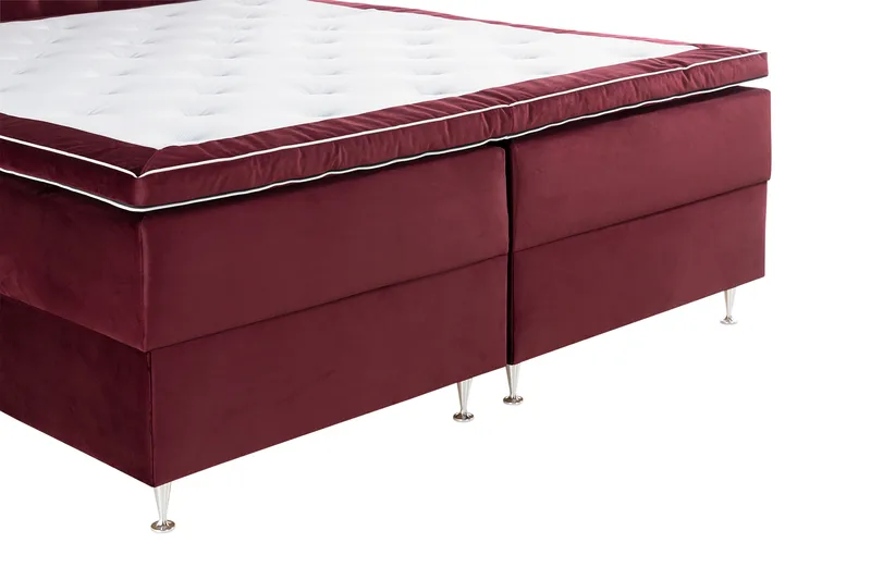 Säilytyssänky Alessia LED-valaistuksella 160x200 cm Sametti - Punainen - Huonekalut - Sänky - Sänkypaketti