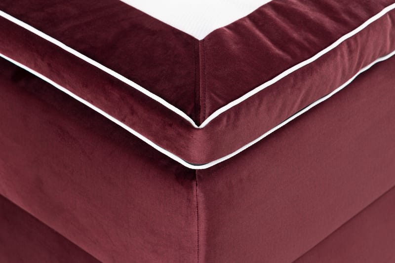 Säilytyssänky Alessia LED-valaistuksella 160x200 cm Sametti - Punainen - Huonekalut - Sänky - Sänkypaketti