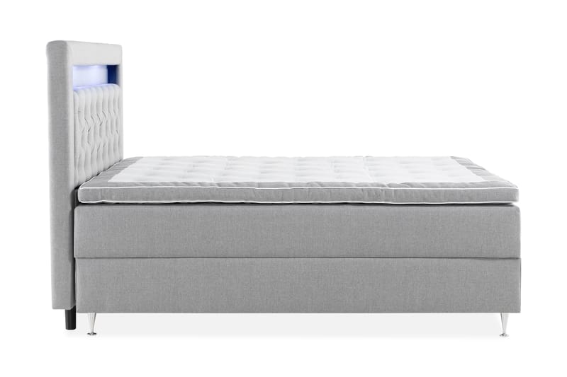 Säilytyssänky Alessia LED-valaistuksella 180x200 cm - Harmaa - Huonekalut - Sänky - Sänkypaketti