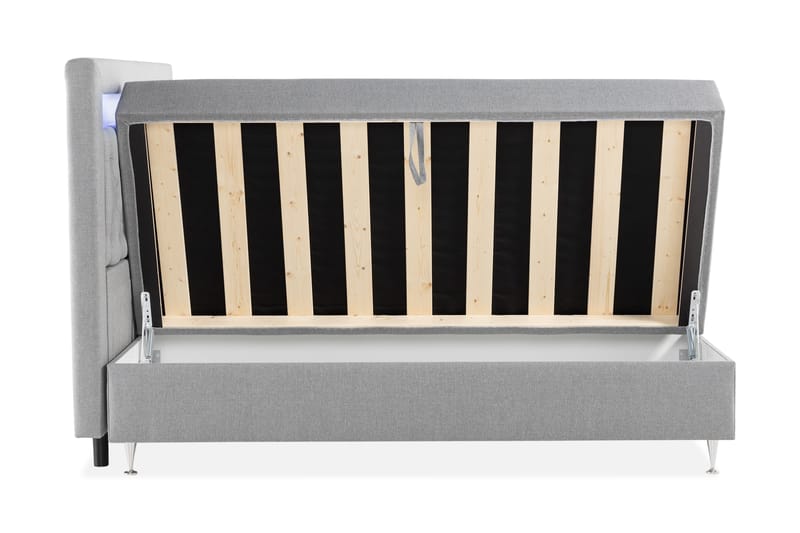 Säilytyssänky Alessia LED-valaistuksella 180x200 cm - Harmaa - Huonekalut - Sänky - Sänkypaketti