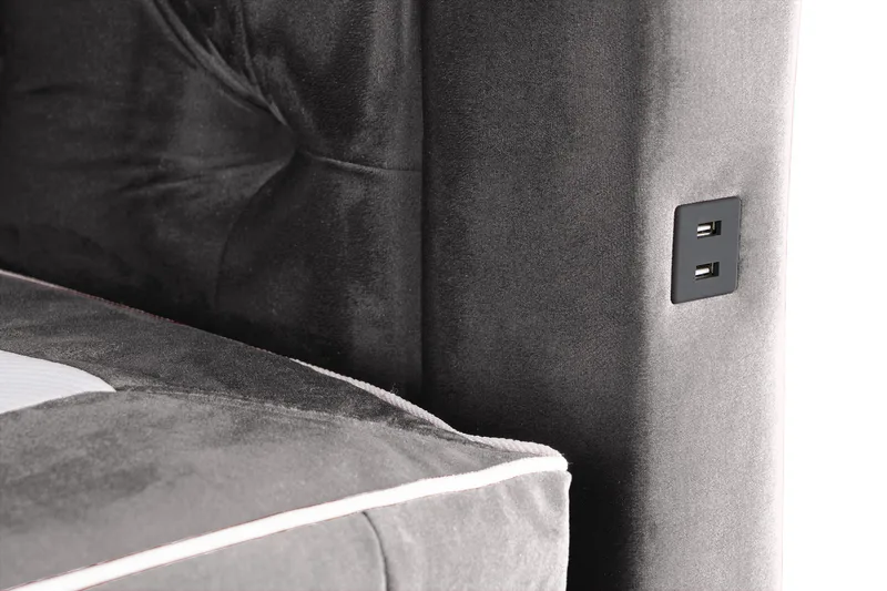 Säilytyssänky Alessia LED-valaistuksella 180x200 cm Sametti - Tummanharmaa - Huonekalut - Sänky - Sänkypaketti