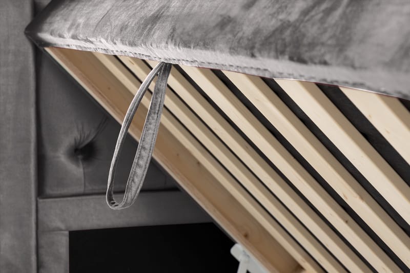 Säilytyssänky Alessia LED-valaistuksella 180x200 cm Sametti - Tummanharmaa - Huonekalut - Sänky - Sänkypaketti