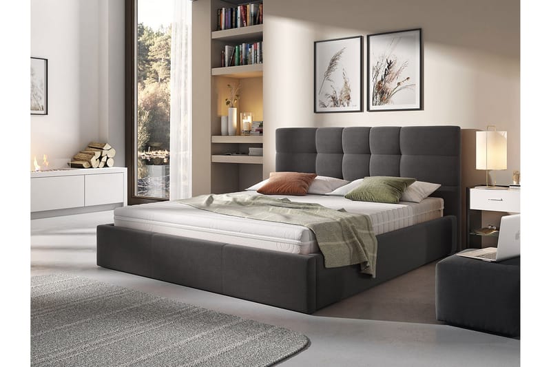 Säilytyssänky Arellano 140x200 cm - Tummanharmaa - Huonekalut - Sänky - Runkopatjasängyt