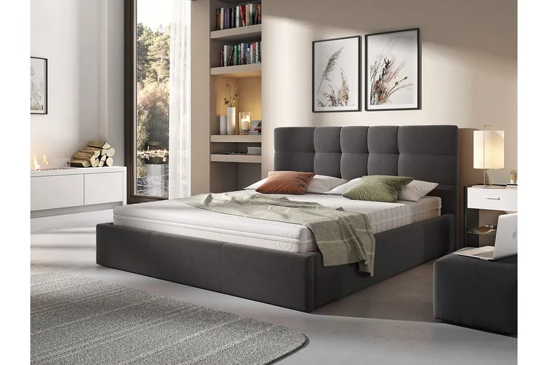 Säilytyssänky Arellano 160x200 cm - Tummanharmaa - Huonekalut - Sänky - Sänkykehikot & sängynrungot