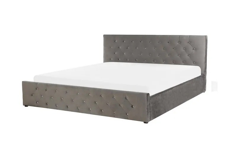 Säilytyssänky Bovelles 180x200 cm - Sametti/Harmaa - Huonekalut - Sänky - Sänkykehikot & sängynrungot