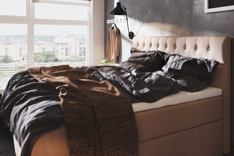 Säilytyssänky Boxy 140x200 cm Beige - Huonekalut - Sänky - Runkopatjasängyt