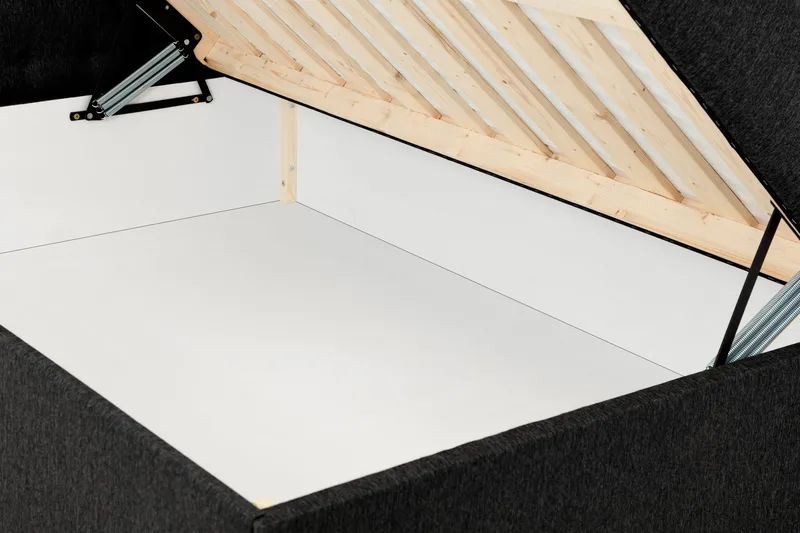 Säilytyssänky Boxy 140x200 cm Musta/Harmaa - Huonekalut - Sänky - Runkopatjasängyt