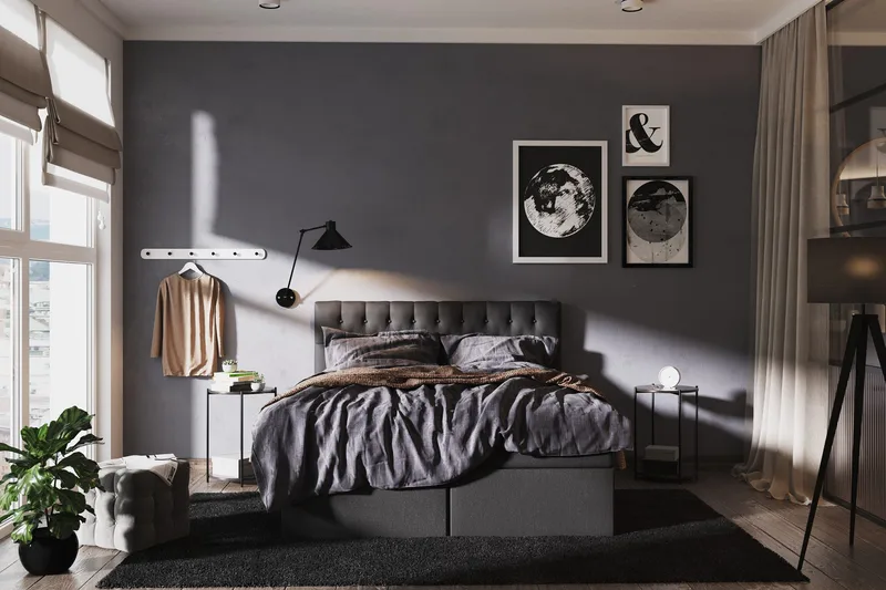 Säilytyssänky Boxy 140x200 cm Musta/Harmaa - Huonekalut - Sänky - Runkopatjasängyt