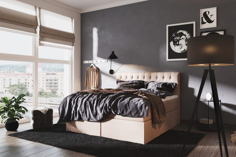 Säilytyssänky Boxy 180x200 cm Beige - Huonekalut - Sänky - Runkopatjasängyt