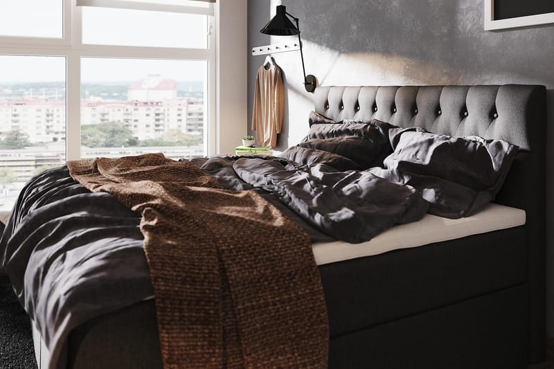 Säilytyssänky Boxy 180x200 cm Musta/Harmaa - Huonekalut - Sänky - Sängyt säilytystilalla