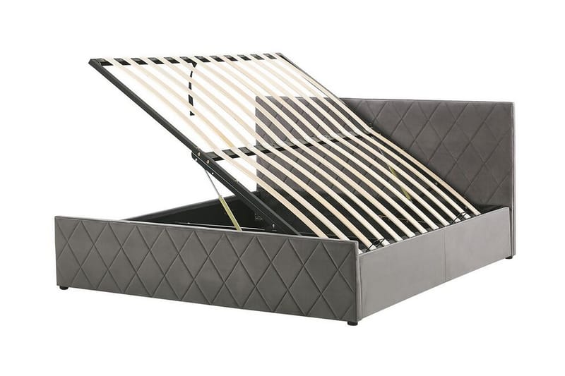 Säilytyssänky Cabariot 160x200 cm - Sametti/Harmaa - Huonekalut - Sänky - Sänkykehikot & sängynrungot