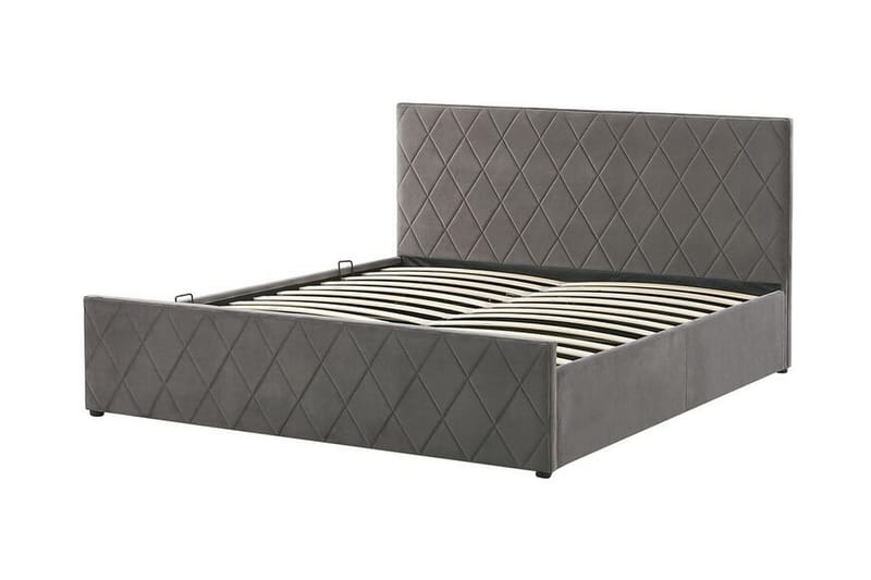 Säilytyssänky Cabariot 160x200 cm - Sametti/Harmaa - Huonekalut - Sänky - Sänkykehikot & sängynrungot
