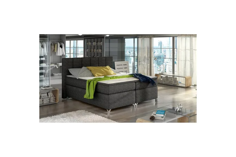 Säilytyssänky Eltap Basilio - Berlin 02, Tummanharmaa, 160x200 cm - Huonekalut - Sänky - Sängyt säilytystilalla