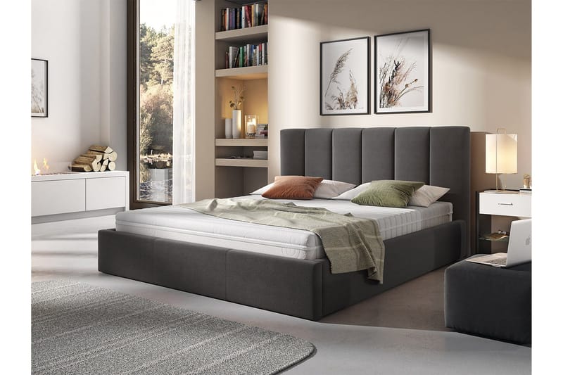 Säilytyssänky Ifone 140x200 cm - Tummanharmaa - Huonekalut - Sänky - Sänkykehikot & sängynrungot