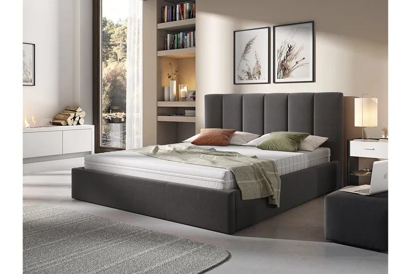 Säilytyssänky Ifone 160x200 cm - Tummanharmaa - Huonekalut - Sänky - Sänkykehikot & sängynrungot